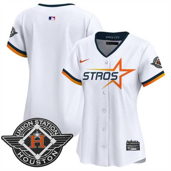 Womens Houston Astros Blank White 2025 City Connect Limited Stitched Jersey Dzhi